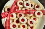 christmas cookies on a plate with a bow.jpg